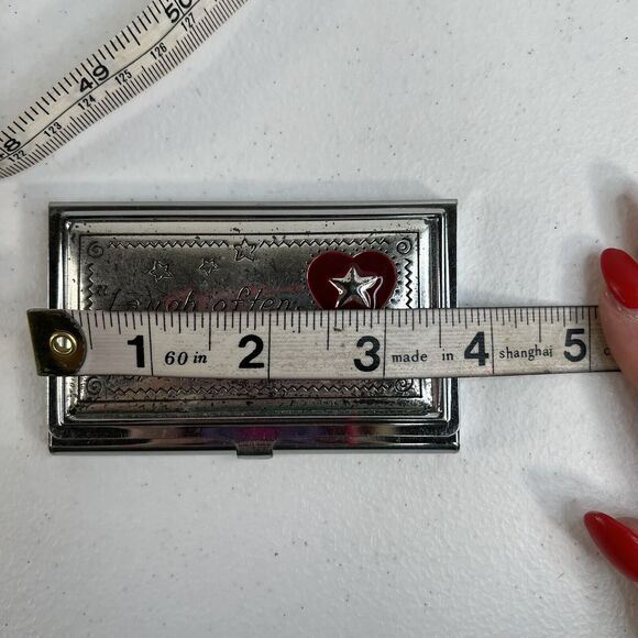 Brighton Joyful Heart Business Card Case Holder Laugh Dream Silver Plated - Picture 9 of 11